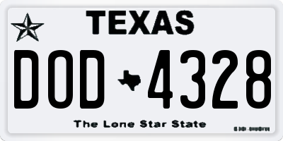 TX license plate DOD4328