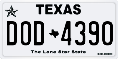 TX license plate DOD4390