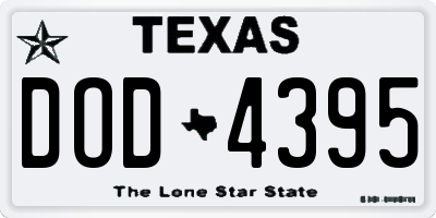 TX license plate DOD4395