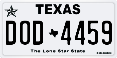 TX license plate DOD4459