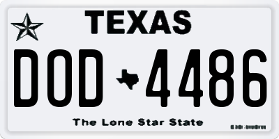 TX license plate DOD4486