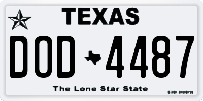TX license plate DOD4487
