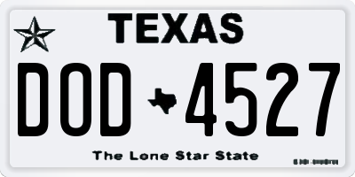 TX license plate DOD4527