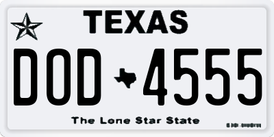 TX license plate DOD4555