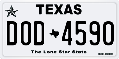 TX license plate DOD4590