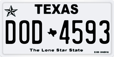 TX license plate DOD4593