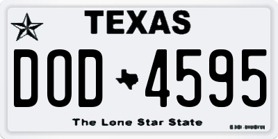 TX license plate DOD4595