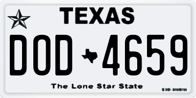 TX license plate DOD4659