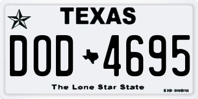 TX license plate DOD4695