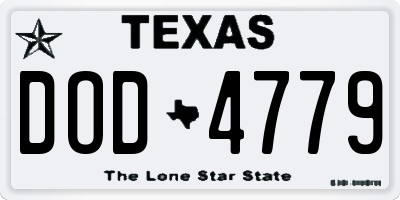 TX license plate DOD4779