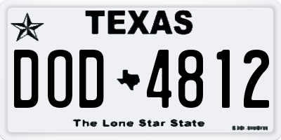 TX license plate DOD4812