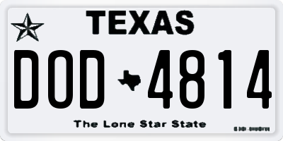 TX license plate DOD4814