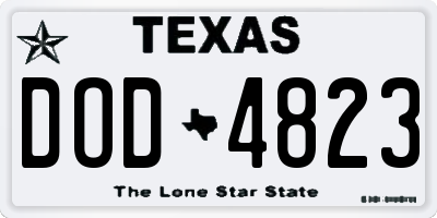 TX license plate DOD4823