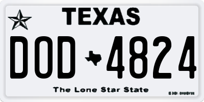 TX license plate DOD4824