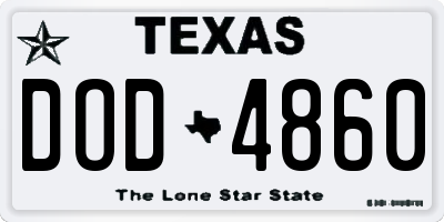 TX license plate DOD4860