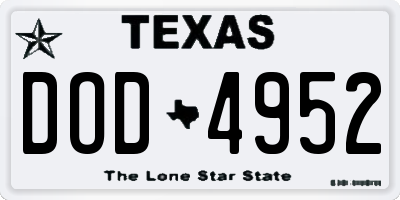 TX license plate DOD4952