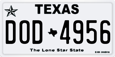 TX license plate DOD4956