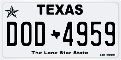 TX license plate DOD4959