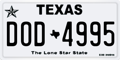 TX license plate DOD4995