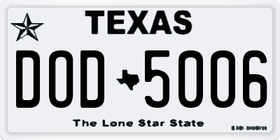 TX license plate DOD5006