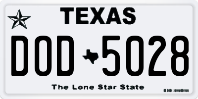TX license plate DOD5028