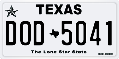 TX license plate DOD5041