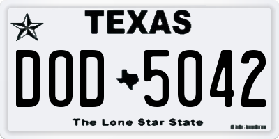 TX license plate DOD5042