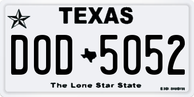 TX license plate DOD5052