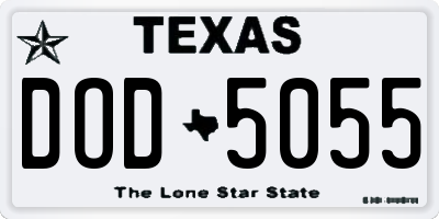 TX license plate DOD5055