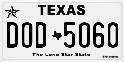 TX license plate DOD5060