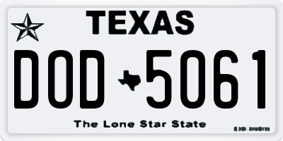 TX license plate DOD5061