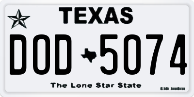 TX license plate DOD5074