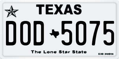 TX license plate DOD5075