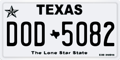 TX license plate DOD5082