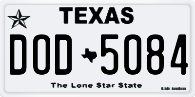 TX license plate DOD5084
