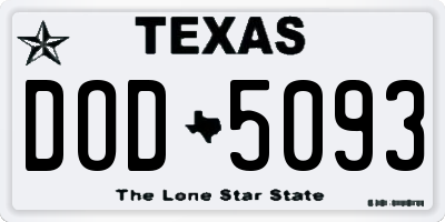 TX license plate DOD5093