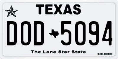 TX license plate DOD5094