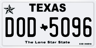 TX license plate DOD5096