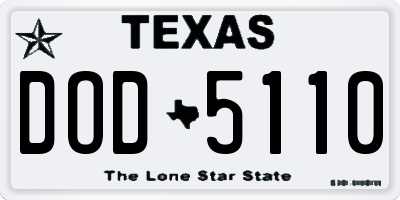 TX license plate DOD5110