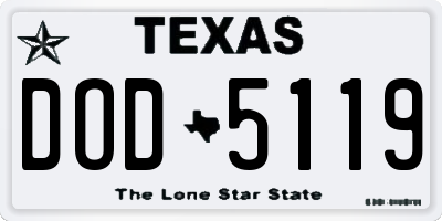 TX license plate DOD5119