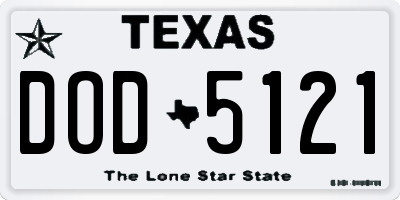 TX license plate DOD5121