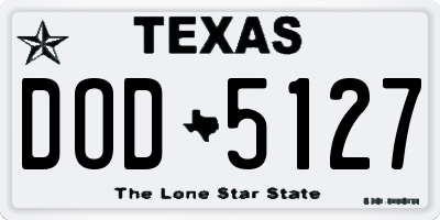 TX license plate DOD5127