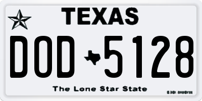 TX license plate DOD5128