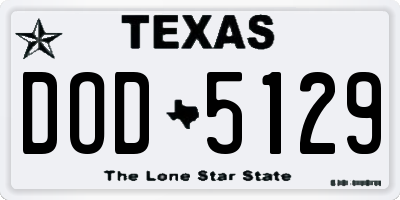 TX license plate DOD5129