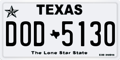 TX license plate DOD5130