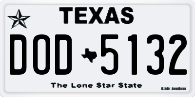 TX license plate DOD5132
