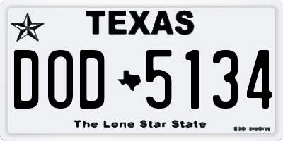TX license plate DOD5134