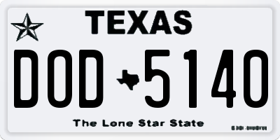 TX license plate DOD5140