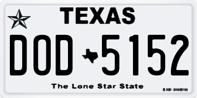 TX license plate DOD5152