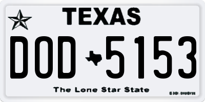 TX license plate DOD5153